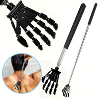 Retractable Back Scratcher | Stainless Steel with Rubber Grip | Professional Neck & Head Massage Tool for Home/Office