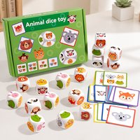 Animal dice matching toy improves focus and memory. Fun parent-child game, made of safe eco-friendly material.