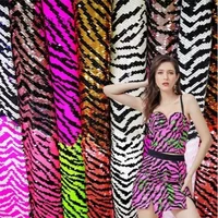 NEW 5MM Zebra Patterned Satin Embroidered Double-sided Sequin Fabric For Dress Bag Suit Wide:125CM