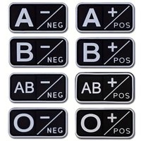 Blood Type Patch Sticker Set 8 Types Rubber Waterproof Decals For Tactical Gear