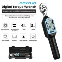 GOYOJO Digital Torque Wrench 2% Accuracy Preset Values with Buzzer, LED Flash Professional Bike Car Repair Adjustable Hand Tool