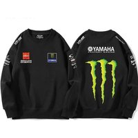Men's Yamaha Monster Energy Racing Sweatshirt Casual Long Sleeve Crew Neck Pullover Motocross Streetwear Loose Fit Tops