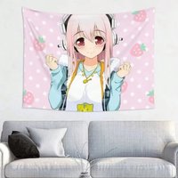 Best Seller Super Sonico Tapestry, Instagram Kawaii Anime Blanket for Wall Hanging & Bed Sofa Decor