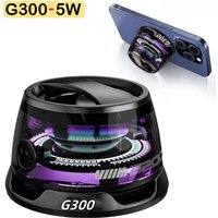 Outdoor G300 Bluetooth Speaker 5W Wireless Portable Mini Travel Stereo Speaker With Rgb Color Light And Phone Holder For Ios