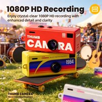 Mini 1080P HD Thumb Camera 26g Keychain Recorder 130° Wide Angle Auto Focus Portable Camcorder with Built-in Flash Retro Style