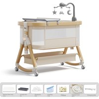 Baby Crib / Newborn Cradle: Portable, Foldable, Includes Mattress, Wheels, Mosquito Net, Changing Table, Storage Basket