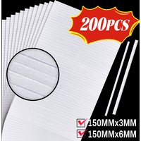 200-50 Pcs White Sticky Foam Stickers Adhesives Diy Self Adhesive Tape 150MMx3MM/6MM for Office/Greeting Cards/Home Decoration