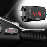 3 In 1 Multifunction Digital Time Clock Thermometer Voltmeter LED Display Motorcycle Waterproof Portable Motorbike Accessories