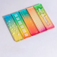 5pcs Mini ruler, 5-in-1 pocket ruler, angle ruler, acrylic candy colors, wavy ruler