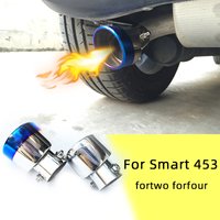 Car Exhaust Muffler Stainless Steel Pipe Chrome Trim Modified Car Rear Tail Throat Liner For Smart fortwo forfour 453