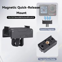 Magnetic Quick Release Mount For DJI Osmo360 Action 3 4 5pro Accessories Universal Two Claw & 1/4" Thread Dual Interface Adapter