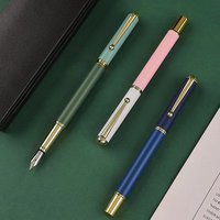 High-quality New Morandi Two-color Metal Fountain Pen Fine 0.5mm Ink Pen Excellent Writing Pen Business Office Stationery