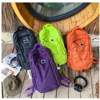 Colorful checkered work clothes, drawstring men's backpack, lightweight women's hiking nylon waterproof backpack