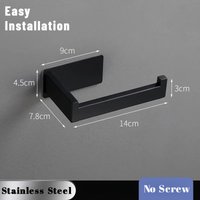Stainless Steel Hygienic No Drill Toilet Paper Holder Wall Mounted for Bathroom Kitchen Tissue Roll Holder no Screw