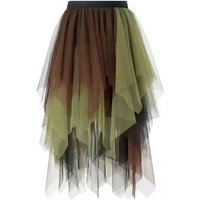 Summer Tutu Women Skirt Harajuku Casual Tulle Bottom Jupe Femme Faldas Fashion High Waist Midi Mesh Skirts Woman Clothing Saia
