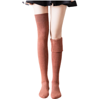 Winter Women's Solid Cotton Thigh High over Knee Warm Long Stockings Sexy Female Medias for Cold Weather
