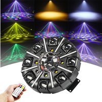 180W 8-Arm LED DJ Light Rotatable Magic Ball Voice Control Laser Lamp RGBW Beam Strobe Stage Light For Bar Disco Party Club