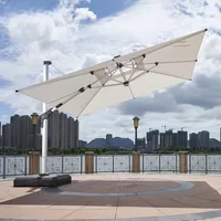 Commercial Customized Logo Large Sun Restaurant Garden Umbrella Parasol With LED Light Patio Cantilever Umbrella