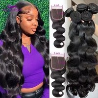 Body Wave tissage avec closure ,tissage cheveux humain,tissage livraison 3 à 5 jours,tissage bresilien extensions de cheveux,cheveux naturels humains femme,perruque Du Brésil haut qualite,tissage