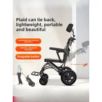 High backrest reclining wheelchair, special for the elderly with hemiplegia, light folding trolley, disabled scooter