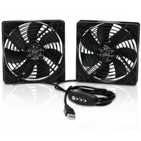 Dual 120mm DC 5V Mini USB Computer Cooling Fan with Speed Controller, for Xbox TV Box Fan Router Receiver DVR Playstation