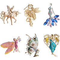 Vintage Creative Painted Freshwater Pearl Phoenix BIrd Brooches For Women Niche Angel Brooch Pins Retro Luxury Accessory Gifts