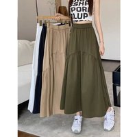 Fashionable Pleated Skirt for Short Women Summer New Korean Style Design Sense Elastic Waist Long Skirt Women's Dress