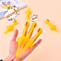 Jouet de poulet à éjection catapulte, nouveauté, jouet léger en caoutchouc, farces à doigts, jouet volant, fronde, jouets de doigt de poulet, dinde collant, 5 à 50 pièces