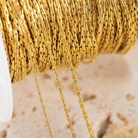 1Meter 0.3/0.4/0.5mm Gold Color Stainless Steel Fine Chain DIY Necklace Bracelet Body Chain Jewelry Making Accessories Wholesale