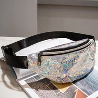 Fashion Elegant Laser Fanny Pack Large Capacity Dazzling Colours Sequins Waist Bag Hip Colorful Bum Bag Travel