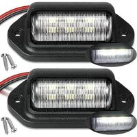 Universal 6 LEDs Car Truck License Plate Light Truck RV Trailer Waterproof Tail Light Side Lamp Car License Plate Bulb 12/24V