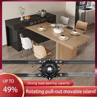Telescopic Rotating Island Table Track Dining Table Removable Telescopic Table Top Bar Pull-out Telescopic Hardware