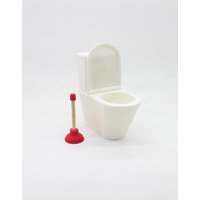 Dollhouse Simulation Toilet Seat Vintage Dollhouse Bathroom White Toilet Doll House Miniature Baby Pretend Toy Doll Accessories