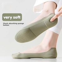 5Pair-Set Non-Slip Women Invisible Boat Socks with Silicone Heel,Ultra Low Cut Hidden Socks Flats,Loafers,Sneakers,All Day Wear