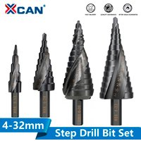 XCAN Step Drill Bit Metal Drill 4-12/20/32mm 6-30mm HSS Cobalt Step Cone Drill Bit Set Wood/Metal Hole Cutter Drilling Tool