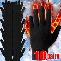 AliExpress NONE 1-10pairs Warm Knitted Gloves Thermal Gloves Windproof for Women Men Full Finger Outddor Running Skiing Cycling Mittens Unisex