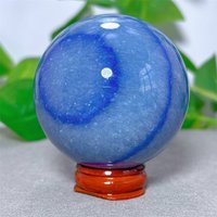 Blaue Aventurin-Kugel Kristall Naturstein Quarz Mineralien Wohndekoration Reiki Garten Glücksbringer Liebesgeschenke Energieheilung Ständer