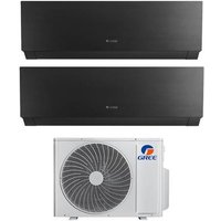 Clivia Black 12001-15000 BTU A++ Inverter Dual Split Electric Air Conditioner R32 Refrigerant Household Use Remote Control