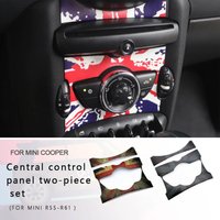 2PCS/SET Car Sticker Central control panel Leather Sticker For MINI COOPER R55 R56 R57 R58 R59 R60 R61 Car Accessories Styling