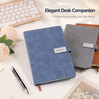 Custom Personalized Notebook with Metal Nameplate, Engraved A5 Journal for Women Men, Vintage Hardcover Notepad for Work or Trav