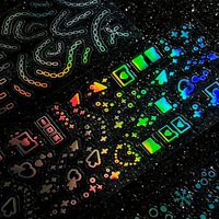12pcs/lot Laser Stickers, Glowing Hologram Stickers for Journals, Notebooks, DIY Crafts