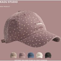 Ins Fresh Little Floral Baseball Caps for Women Spring and Summer Travel Sunscreen Versatile Atmosphere Sweet Literary Sun Hat
