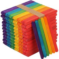 50PCS Colored Popsicle Sticks for Crafts Colored Wooden Craft Sticks, Ice Cream Sticks, Rainbow Popsicle Sticks
