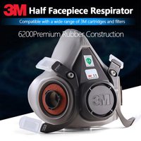 3M 6200 Half Face Respirator Mask, Spray Paint & Organic Gas Protection, Industrial Dust & Formaldehyde Safety Mask