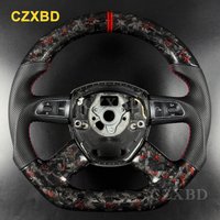 For Audi A3 8p 2005-2012 Q5 Red Foil Forged Carbon Fiber Steering Wheel Customized High Quality Leather