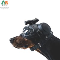 ATUBAN Tactical Dog Military Hunting Training K9 Helmet, Large Dog Patrol Dogs Sheepdog Pet Motorcycle Protective Helmet Goggles
