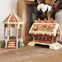 Gingerbread House Home Decoration Hamster Small Nest House Pavilion Arch Bridge Ceramic Candy House