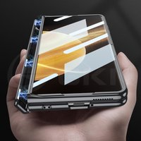 GKK Luxury Plating Matte Case For Honor Magic V3 Magnetic Hinge Stand Case Outer Screen Glass Anti-Glare Hard Cover For Magic V3