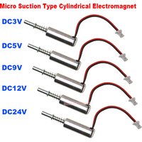 DC 3V/5V 6V/9V/12V/24V Mini Tiny 8MM Cylindrical Suction Inhalation Type Solenoid Electromagnet Stroke 5mm DIY Fingerprint Lock