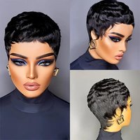 Perruques pour femmes noires coupe lutin perruques de cheveux humains pour les femmes usage quotidien cheveux Chic élégant perruques synthétiques